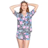 Pj Salvage Korte pyjamaset voor dames met palmprint (Veelkleurig)