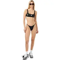 OFF-WHITE Off White Bikiniset voor dames met grafische print en vierkante halslijn (Zwart, Wit)
