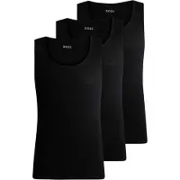 BOSS Heren-tanktop met ronde hals en normale pasvorm (set van 3) (Zwart)