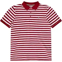Farah Gestreepte, in het garen geverfde poloshirt voor kinderen (Rood)