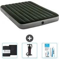 Intex Luchtbed - 2-Persoons - 152 x 203 x 25 cm - Groen - Inclusief Hoeslaken - Pomp en Reparatieset