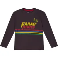 Farah Kinder/Kinder-T-shirt met lange mouwen en logo (Rood)