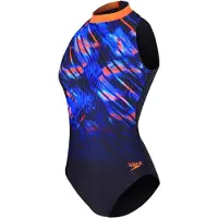 Speedo Dames/Dames Abstract One Piece Badpak (Marine / Roze)