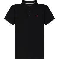 Farah Bugsworth-poloshirt met korte mouwen en borduursel voor jongens (Zwart)