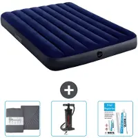 Intex Luchtbed - Twijfelaar - 137 x 191 x 25 cm - Blauw - Inclusief Hoeslaken - Pomp en Reparatieset
