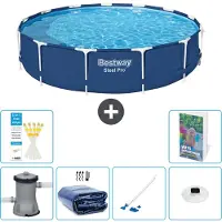 Bestway Steel Pro, ronde opblaasbare zwembad - 396x84 cm - 5-delig, model S204