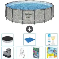 Bestway Steel Pro MAX, ronde opblaasbare zwembad - 488x122 cm - 6-delig, model S546