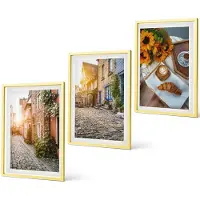 Coloray 4-Delige Schilderij Set - Sfeervolle straatjes met koffie en zonnebloemen - 40 x 60 cm - Decoratieve Schilderijen - Woonkamer - Interieur - Interieur Decoratie