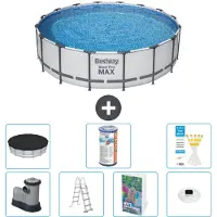 Bestway Steel Pro MAX, ronde opblaasbare zwembad - 488x122 cm - 6-delig, model S622