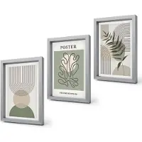 Coloray 4-Delige Schilderij Set - Geometrische abstracte botanische patronen poster - 20 x 30 cm - Muurdecoratie - Decoratieve Schilderijen - Wohnzimmer - Wanddecoratie