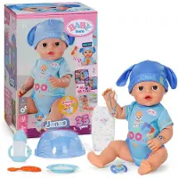 Zapf Jonas Click & Play, babypop met 10 functies en accessoires, met click & play-functie, voor kinderen van 3+ jaar, werkt zonder batterijen, pop van 43 cm