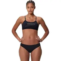 Speedo Endurance+ Logo Thin Strap Bikini Zwart UK 38 Vrouw