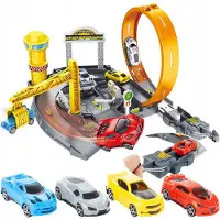 Malplay Grote Autospeelbaan met Loop en 4 Auto's voor Kinderen