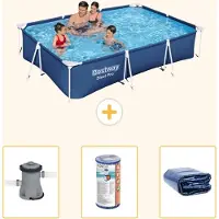 Bestway Steel Pro, rechthoekig zwembad - 300x201x66 cm - 4-delig - S22301