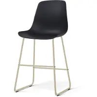 Nolon Nino-Pip Barkruk Zwart - Beige Onderstel - 65 Cm - Scandinavisch - Kunststof - Comfortabel