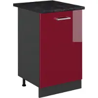 Vicco Keukenonderkast R-Line, Rode hoogglans/Antraciet, 50 cm antraciet werkblad
