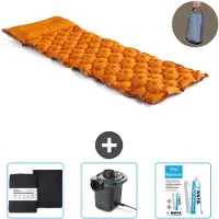 Intex slaapmat – voor 1 persoon – 71 x 191 x 11 cm – Oranje – Inclusief: laken, pomp en reparatieset