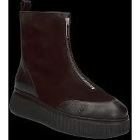 Wonders Dames Xfly 02 leren enkellaarsjes bruin (41), Plat, 3 tot 5 cm, Suède, Ritssluiting, Casual A-5202