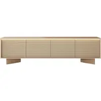 Vente-unique Tv-meubel met 4 deuren en leds in MDF - Beige en Natuurlijk licht MAYRONA