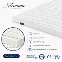 Nirwana bedden Topper 100x210 - Topmatras - Topdekmatras- 7cm dik - HR Koudschuim - Afritsbaar en wasbaar - CertiPUR Gecertificeerd - Medium Hardheid - Matrastopper