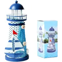 Famanu – Metalen kaarsenhouder voor kerst, hoogte 18 cm, kandelaar in marineblauw, geschikt voor decoratie en sfeerverlichting