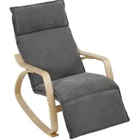 STILVORA Schommelstoel 67 X 106 X 92 Cm Met 5 Standen Verstelbare Voetsteun En Armleuningen Voor Woonkamer En Leeshoek Stof Donkergrijs