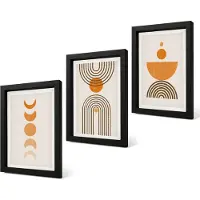 Coloray 4-Delige Schilderij Set - Boho minimalistisch decoratief ontwerp - 20 x 30 cm - Muurdecoratie - Schilderijen Set - Woonkamer - Woonkamer Decoratie