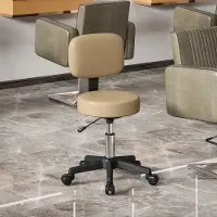 HAUSS SPOLE Bureaukruk - Met Rugleuning - Hoogte Verstelbaar En 360 Graden Draaibaar Met Wielen - Voor Kantoor En Salon - Kunstleer Bruin