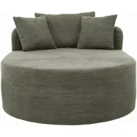 HAUSS SPOLE Fauteuil - Ovaal Relaxfauteuil Van Cordstof - Montagevrij - Extra Diepe Zit Voor Woonkamer, Slaapkamer En Lounge - Groen