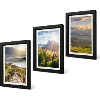 Coloray 4-Delige Schilderij Set - Berglandschappen met bloemen, lucht en pad. - 20 x 30 cm - Muurdecoratie - Interieur Decoratie - Woonkamer Decoratie