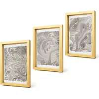 Coloray 4-Delige Schilderij Set - Abstracte schilderkunst met moderne vormen - 20 x 30 cm - Moderne Wanddecoratie - Woonkamer - Woonkamer Decoratie