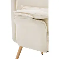 HAUSS SPOLE Relaxfauteuil - Met Hocker En 5-Voudig Verstelbare Rugleuning - Leesstoel En Televisiestoel - Linnen Stof - Beige