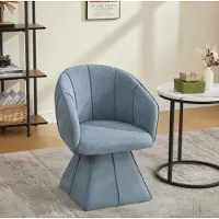 HAUSS SPOLE Fauteuil – Draaistoel Van Chenille – Enkele Stoel – Ergonomisch Met Hoge Rugleuning En Armleuningen – Voor Woonkamer En Slaapkamer – Blauw