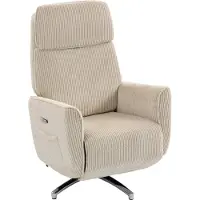 HAUSS SPOLE Relaxfauteuil Elektrisch Verstelbaar 2 Motoren 360 Draaibaar Met USB A En USB C Voor Woonkamer En Ontspanning Cream White