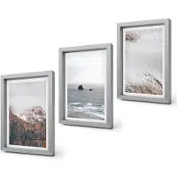 Coloray 4-Delige Schilderij Set - Bergen, wolken, zee en zand in natuurlijke tinten. - 20 x 30 cm - Stijlvolle Muurdecoratie - Slaapkamer - Decoratieve Schilderijen