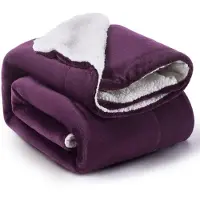 Ceruzo Sherpa Fleece Deken 150x200 cm - Pruim Paars - Zachte Plaid - Wasbaar 30°C