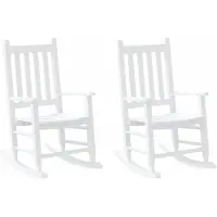 vidaXL Schommelstoelen 2 st voor kinderen massief populierenhout wit