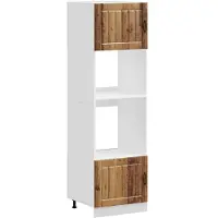 vidaXL Ovenkasten 2 st Lucca bewerkt hout oud houtkleurig