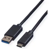 Roline USB 3.2 Gen 1 kabel, USB A-C, recht/recht, zwart, 2 meter
