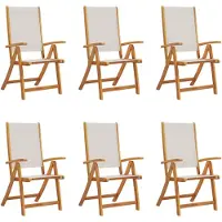 vidaXL Klapstoelen 6 stuks van massief acaciahout en textilene