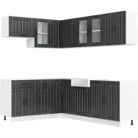 vidaXL 11-delig keukenkastenset Lucca, zwart, houtvezel