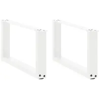 vidaXL Salontafelpoten 2 st U-vormig 70x(30-31) cm staal wit