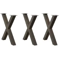 vidaXL Eettafelpoten 3 st X-vormig 80x(72-73) cm staal naturel