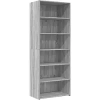 vidaXL Hoge kast 70x41x185 cm bewerkt hout grijs sonoma eikenkleurig