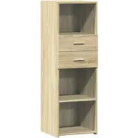 vidaXL Hoge kast 40x42,5x124 cm bewerkt hout sonoma eikenkleurig
