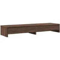 vidaXL Monitorstandaard met lades 100x27x15 cm hout bruin eikenkleur