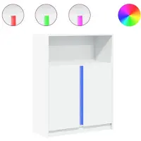 vidaXL LED-zijtafel, wit, 77x34x100 cm, houtvezel
