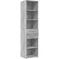 vidaXL Hoge kast 45x42,5x185 cm bewerkt hout grijs sonoma eikenkleurig