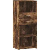 vidaXL Hoge kast 50x42,5x124 cm bewerkt hout gerookt eikenkleurig