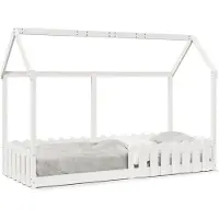 vidaXL Bedhuis wit massief grenenhout 80x200 cm